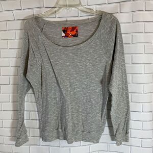 Nation LTD Grey Heathered Long Sleeve‎ Top Size 2